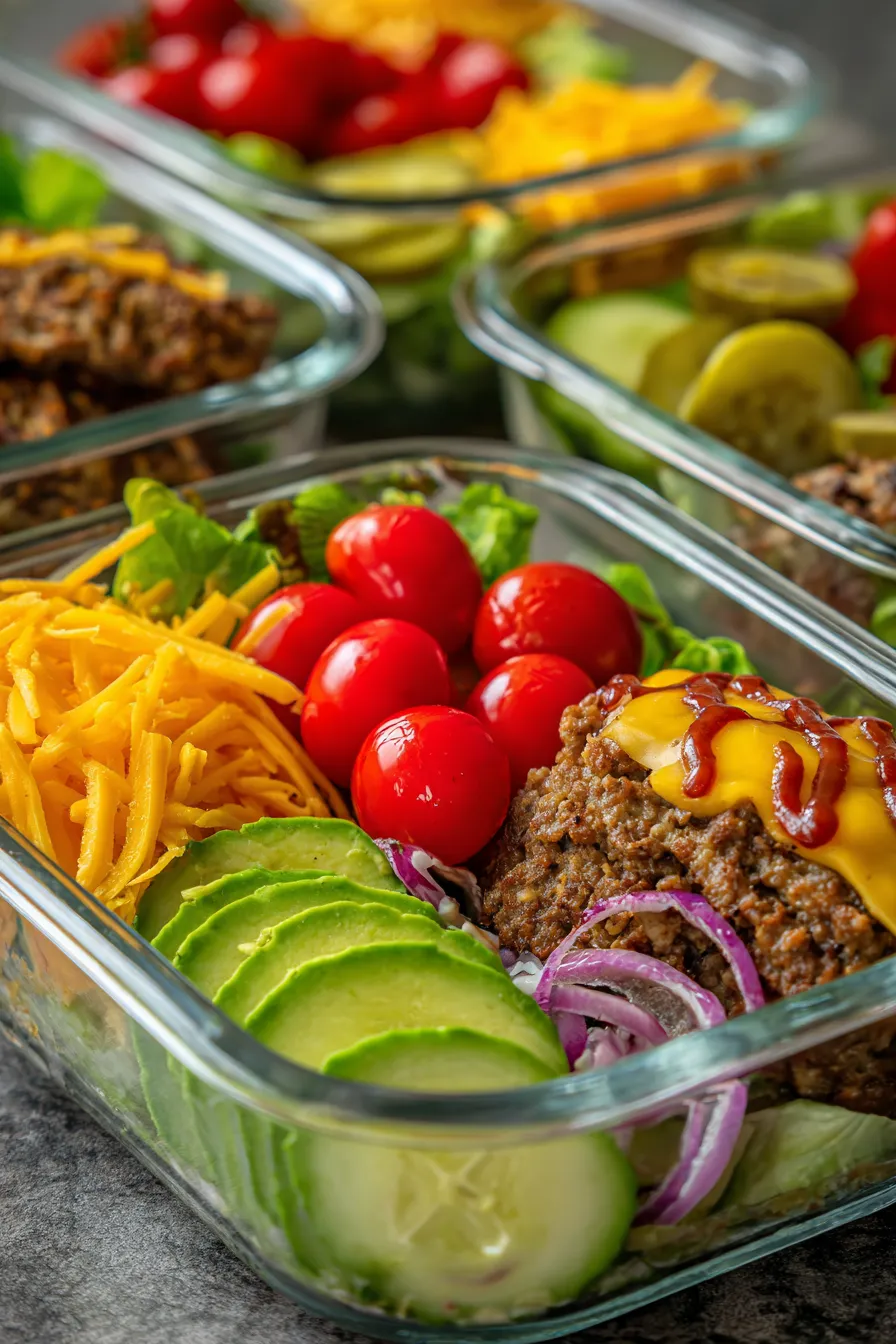 Burger Bowls (Low-Carb Meal Prep Lunch)-healthy-lunch