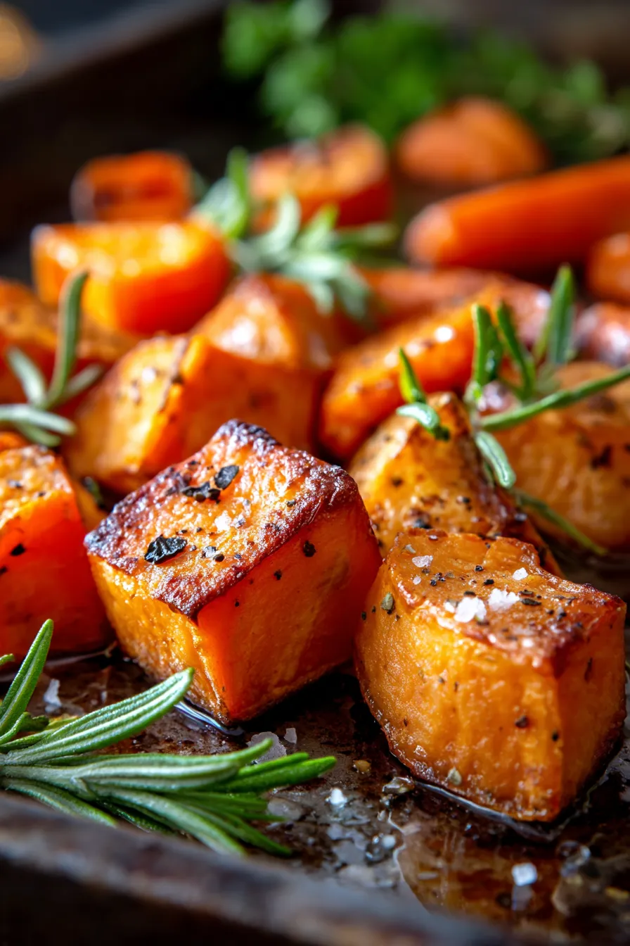 caramelized vegetables texture closeup
