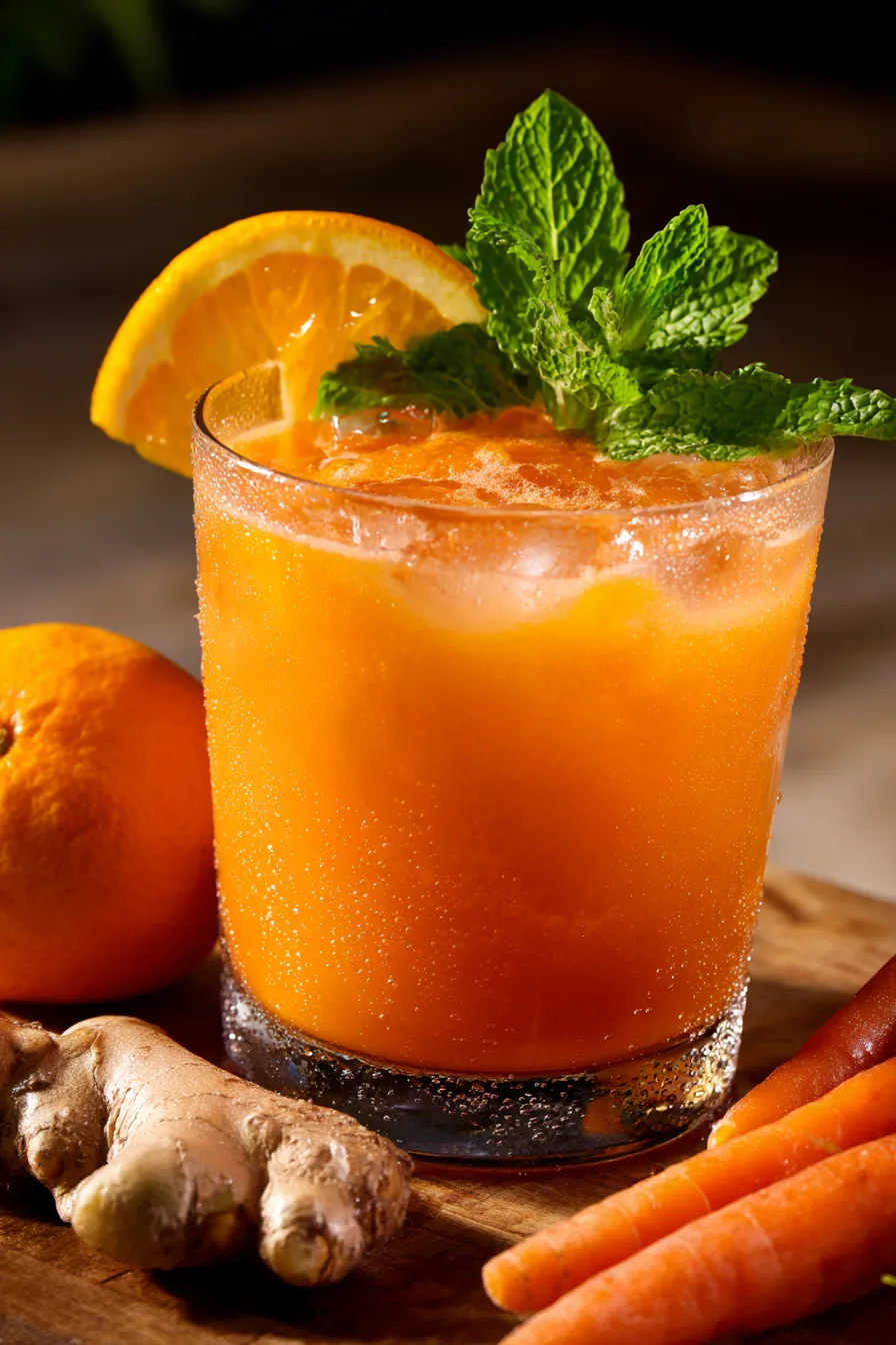 Carrot Juice Recipe with Orange & Ginger-ingredients-closeup