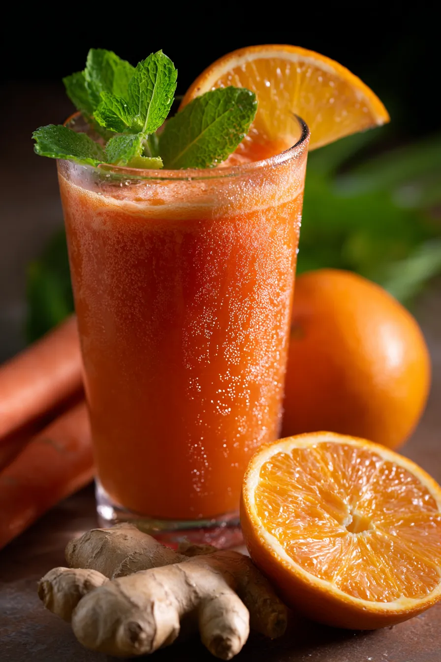 Carrot Juice Recipe with Orange & Ginger-texture-glass