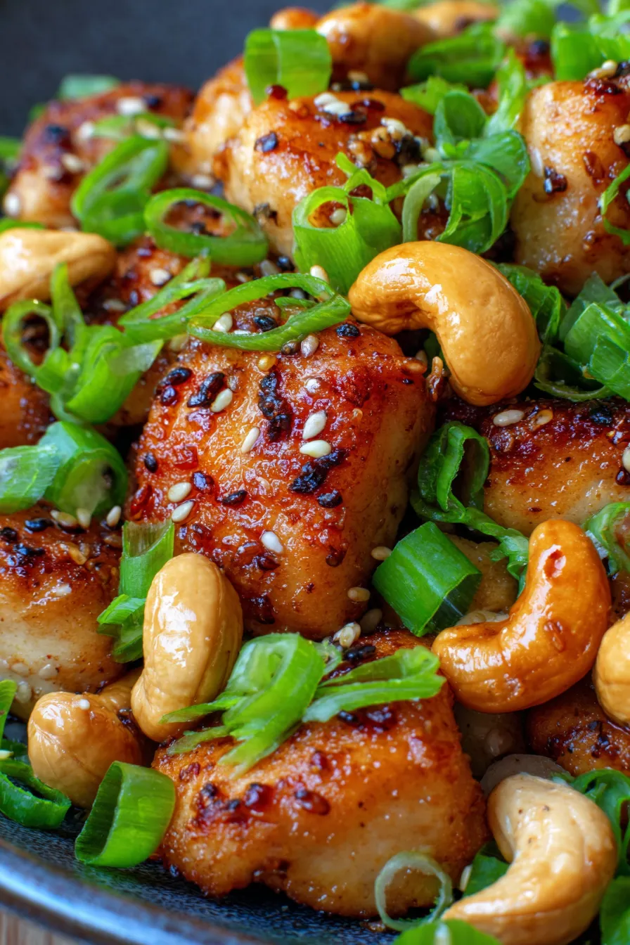 Cashew Chicken-wok-cooking