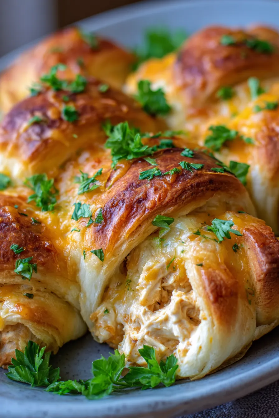 Cheesy Chicken Crescent Bake-serving-side dish view