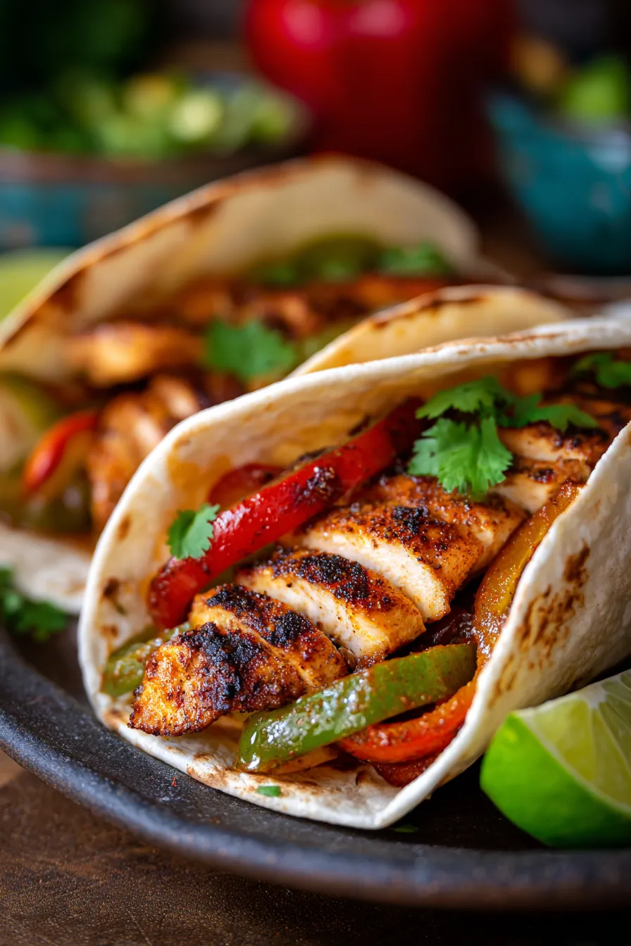 chicken fajitas closeup