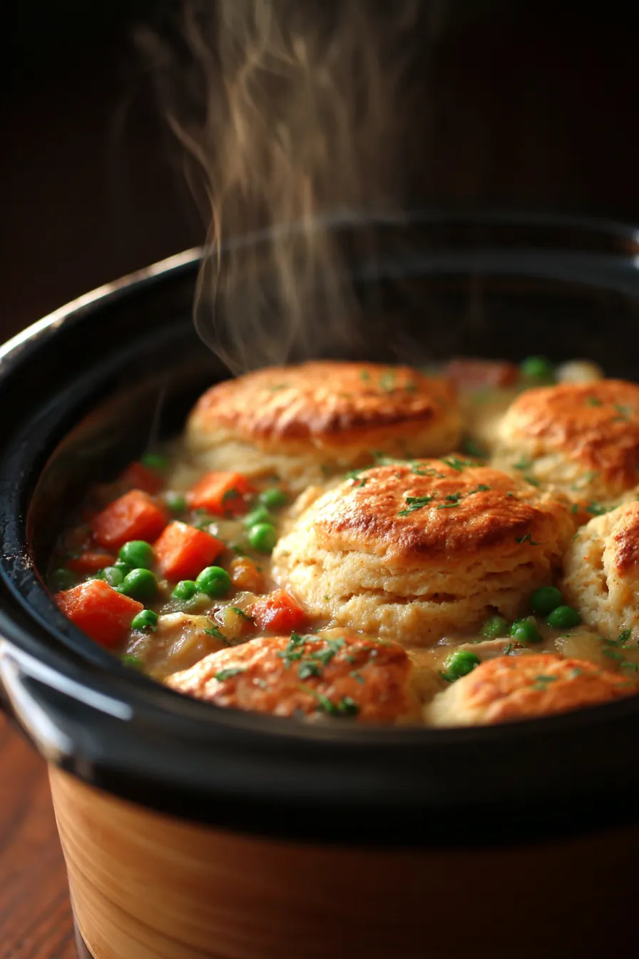 Chicken Pot Pie in the Slow Cooker-creamy-closeup