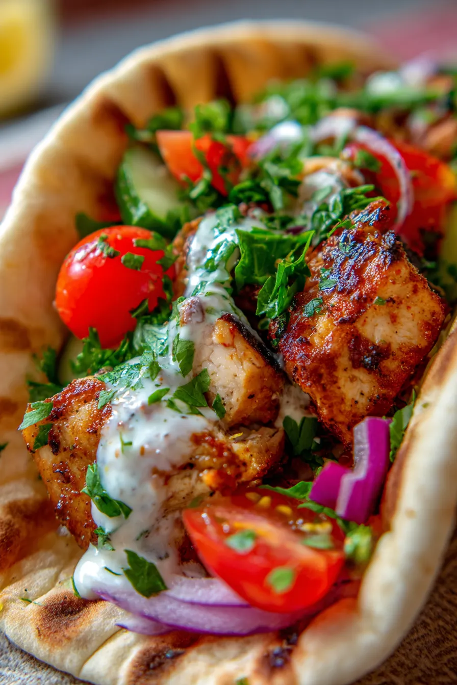 Chicken Shawarma with Garlic Sauce Recipe (Easy &amp; Delicious) - k-popkitchen-marinade-closeup