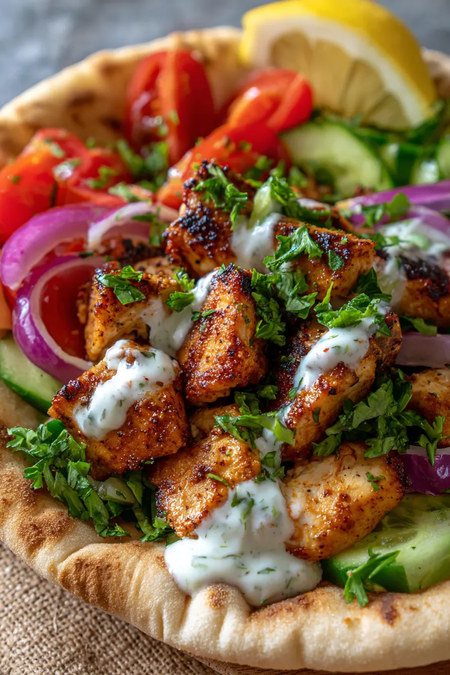 Chicken Shawarma with Garlic Sauce Recipe (Easy &amp; Delicious) - k-popkitchen-sauce-drizzle