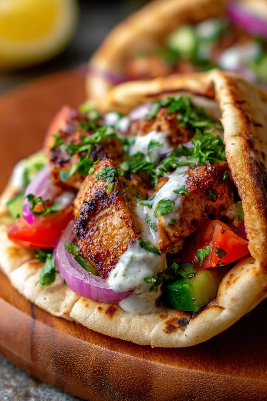 Chicken Shawarma with Garlic Sauce Recipe (Easy &amp; Delicious) - k-popkitchen-wrap-action