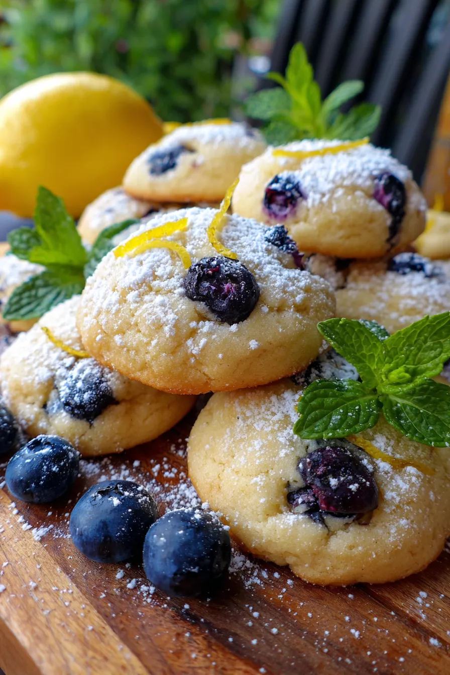 cookies with lemon zest and blueberries
