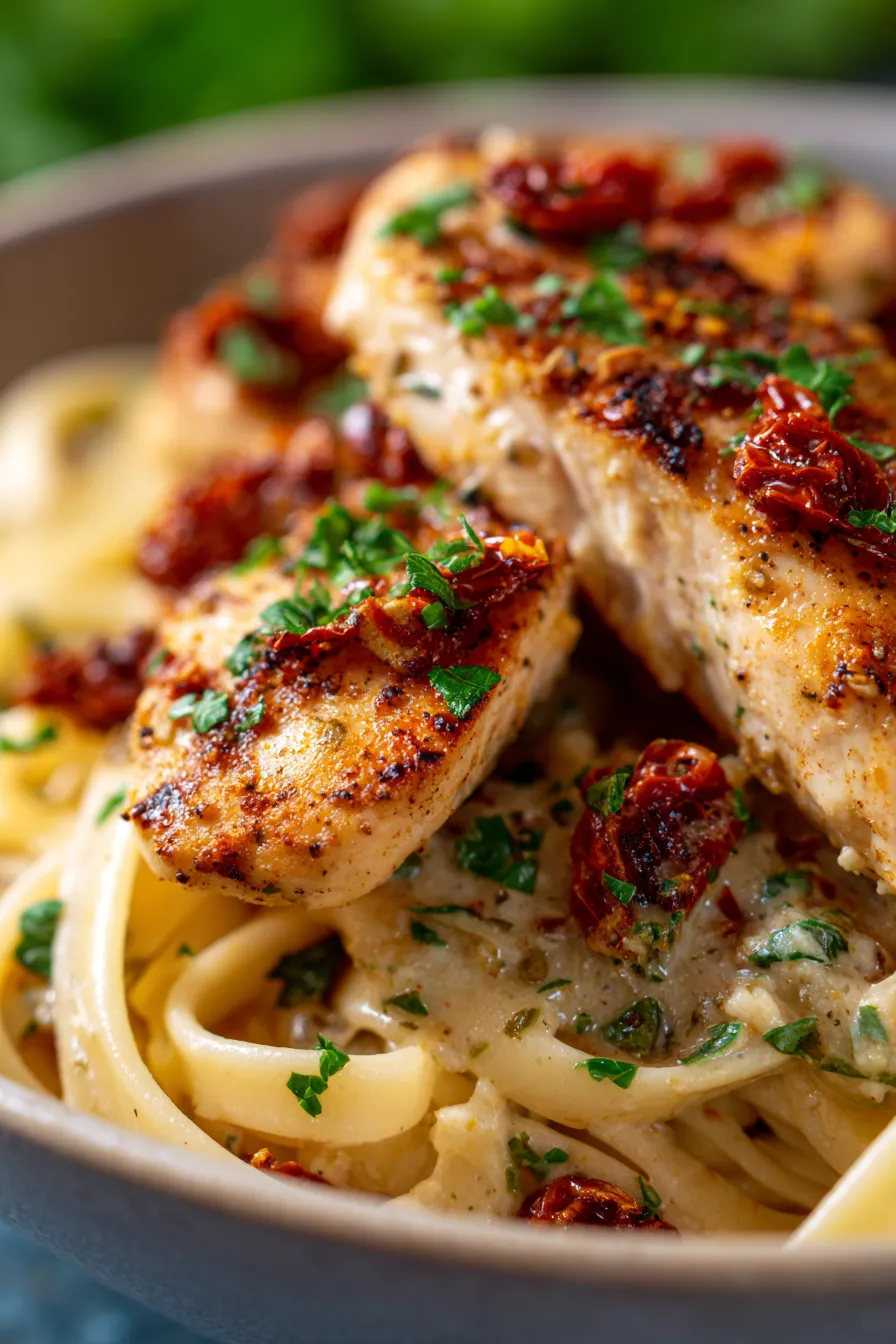Creamy chicken slow cooker dish closeup