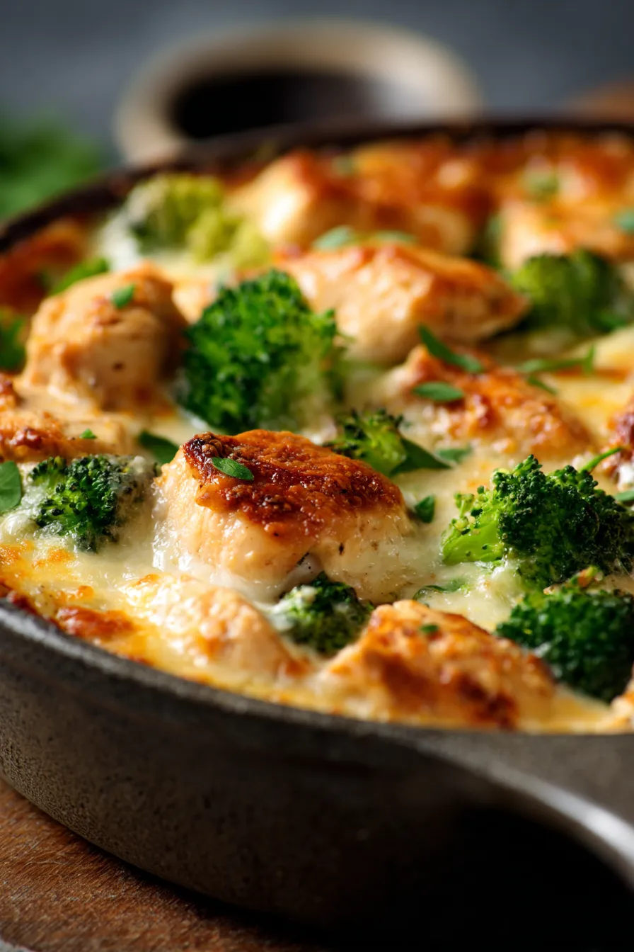 Creamy Low Carb Chicken Casserole (No Noodle Comfort!)-serving-shot