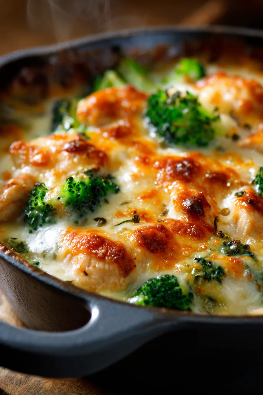 Creamy Low Carb Chicken Casserole (No Noodle Comfort!)-texture-closeup