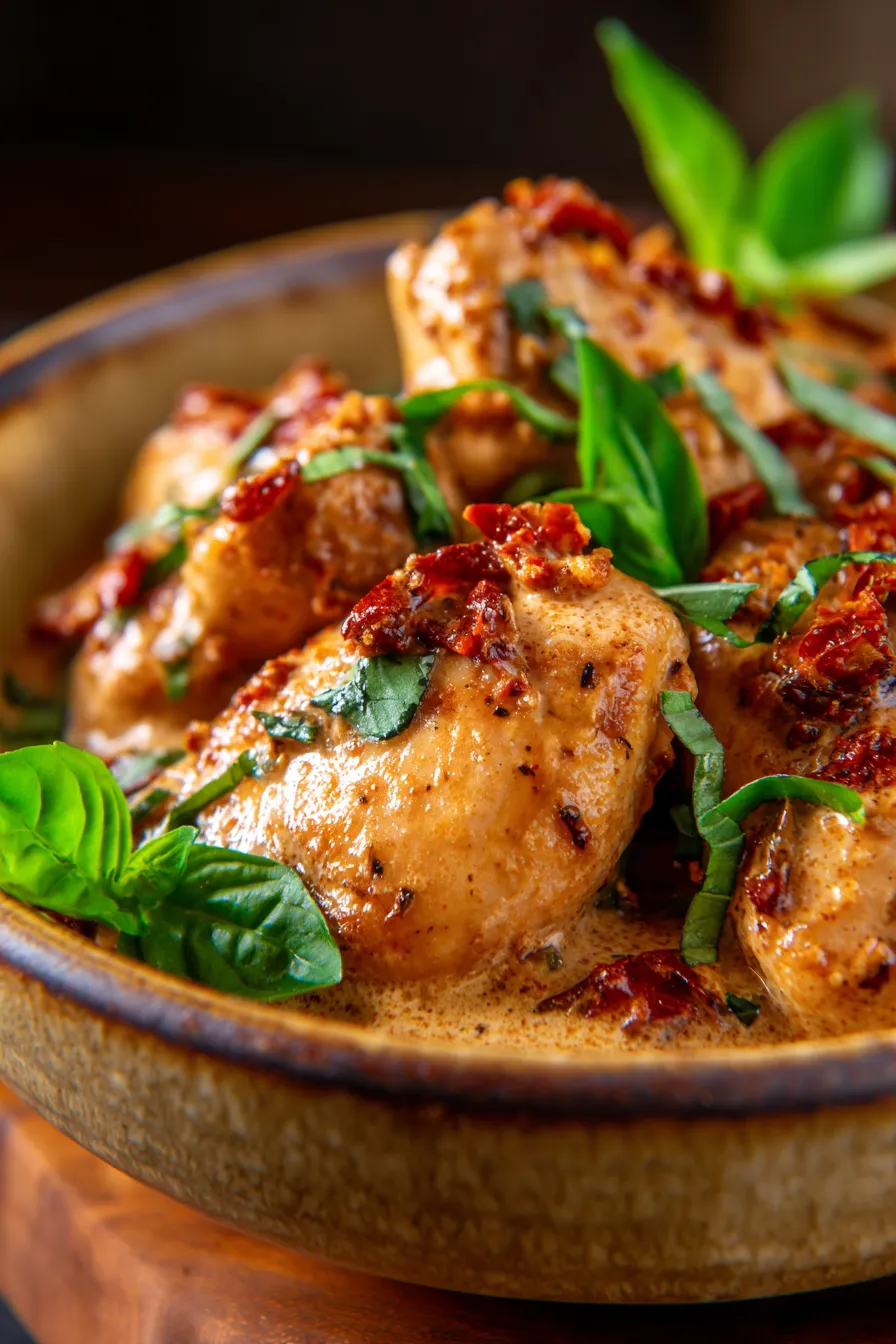 Creamy Marry Me Chicken close-up texture