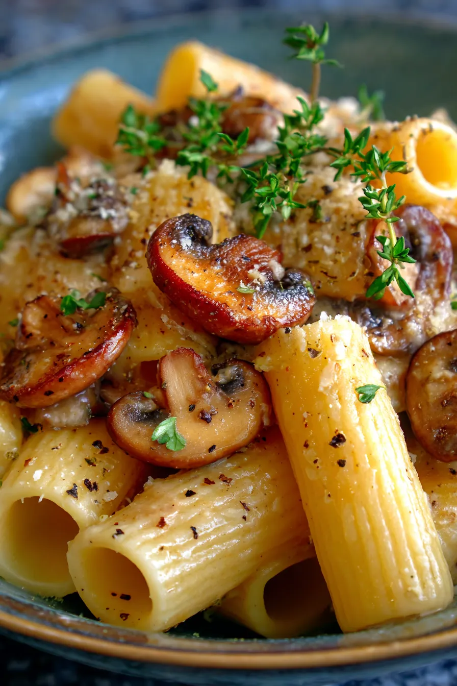 Creamy Mushroom Gruyere Pasta-texture-closeup