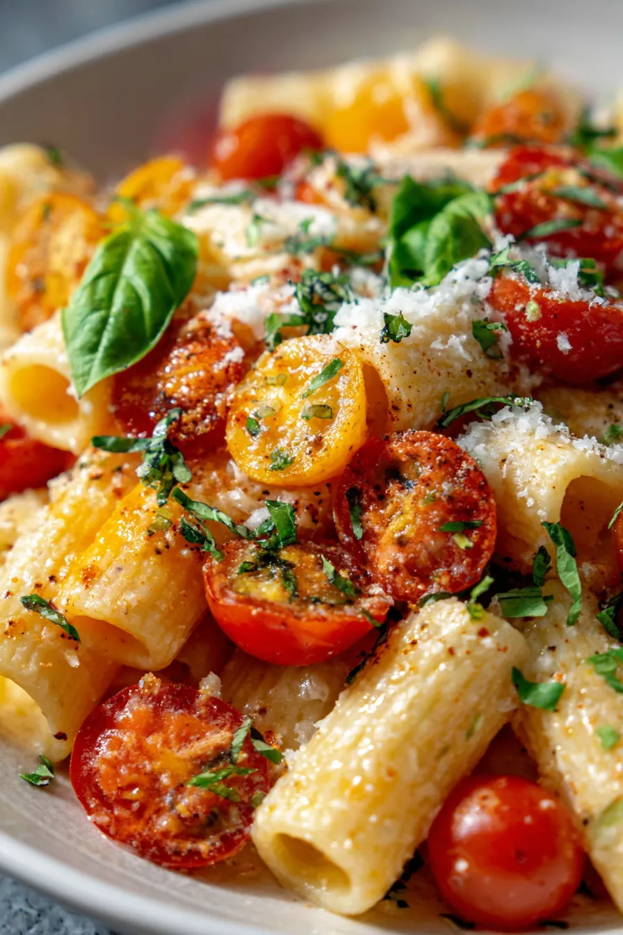 Creamy Ricotta Pasta, serving bowl, side view, comfort food aesthetic