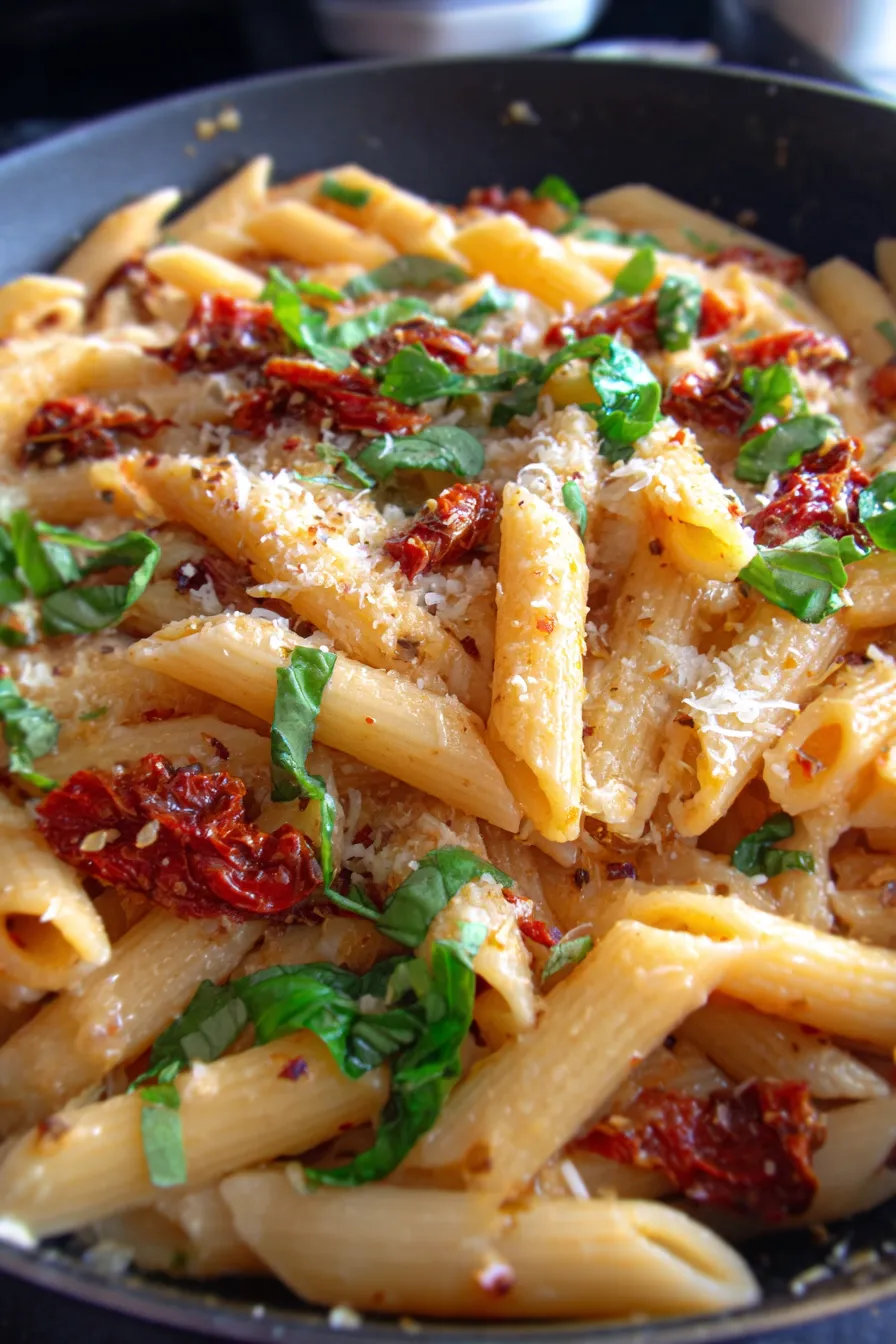 Creamy Sun-dried Tomato Pasta-serving-portion