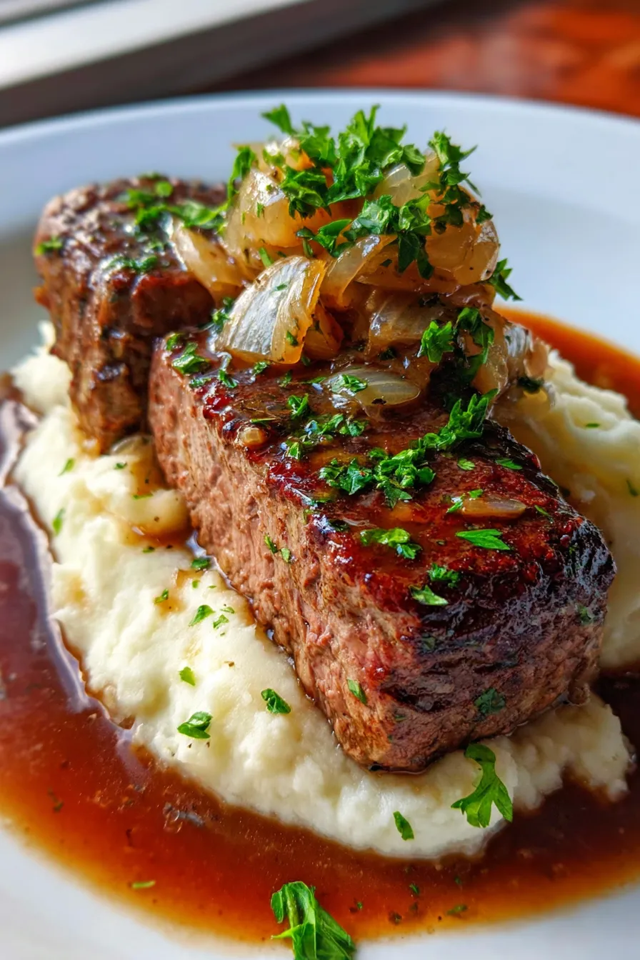Crock Pot Sirloin Steak and Gravy-texture-closeup