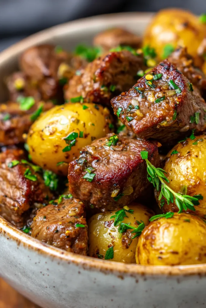 Crockpot Garlic Butter Beef Bites & Potatoes – Easy Slow Cooker