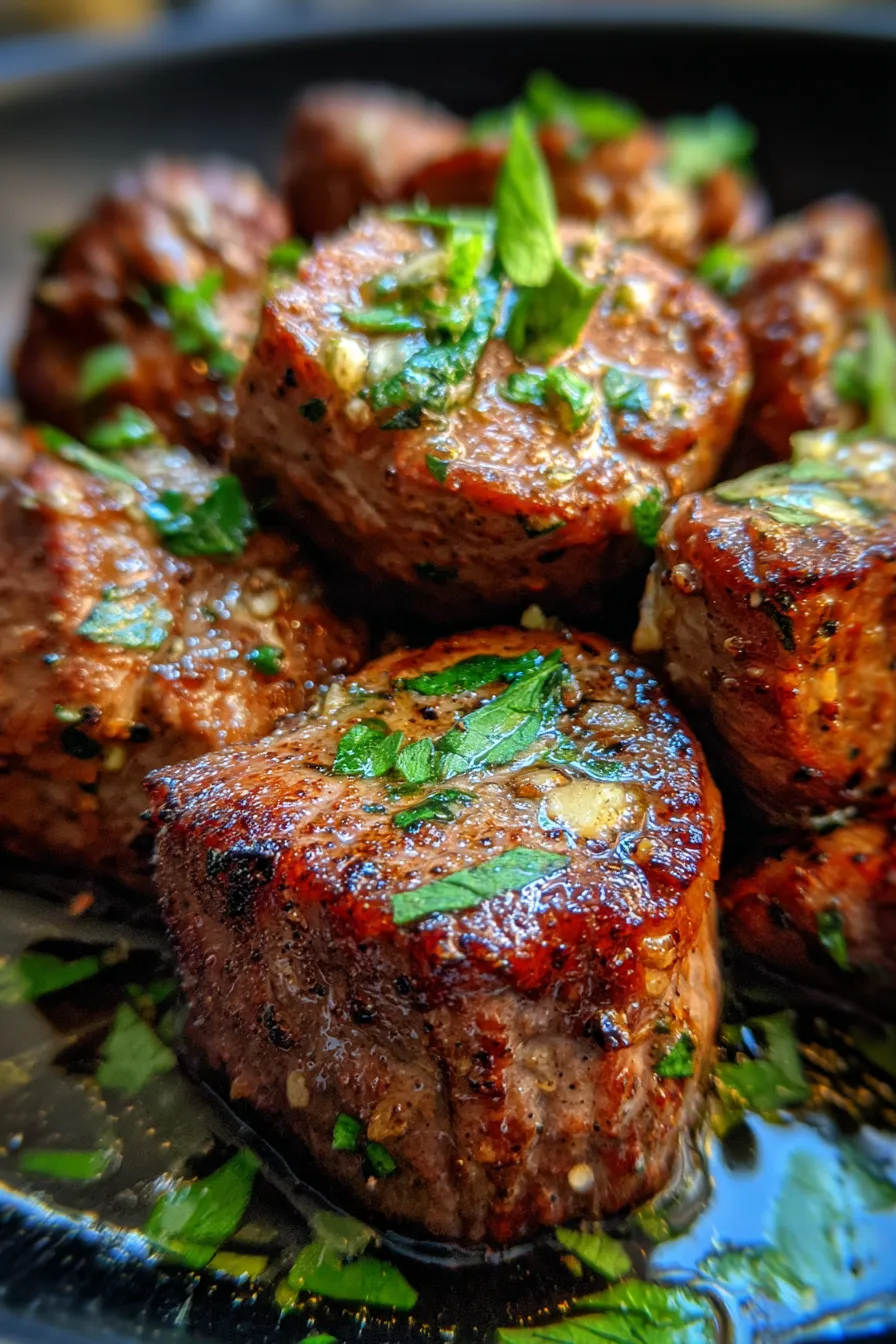 Crockpot Garlic Butter Steak Bites – Easy & Juicy Garlic Butter Recipe-texture-closeup