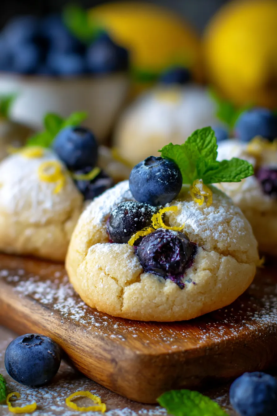 fresh baked lemon blueberry cookies
