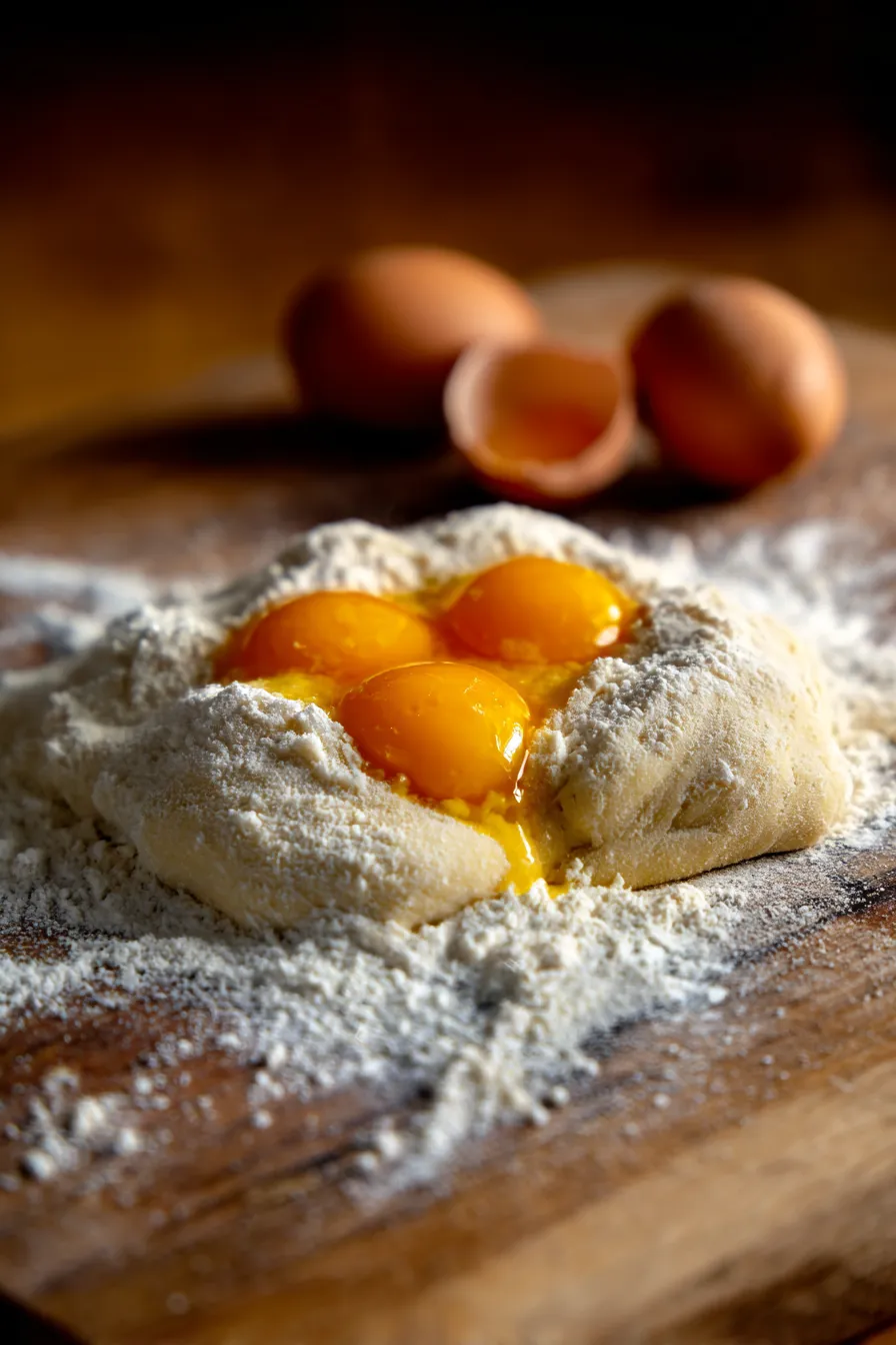 fresh egg pasta close-up