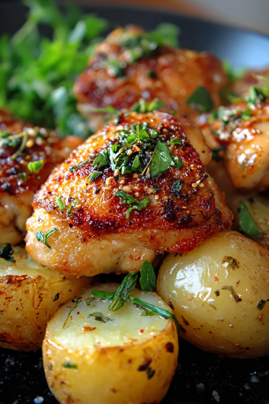 Garlic Parmesan Chicken Thighs & Potatoes: Easy One-Pan Meal