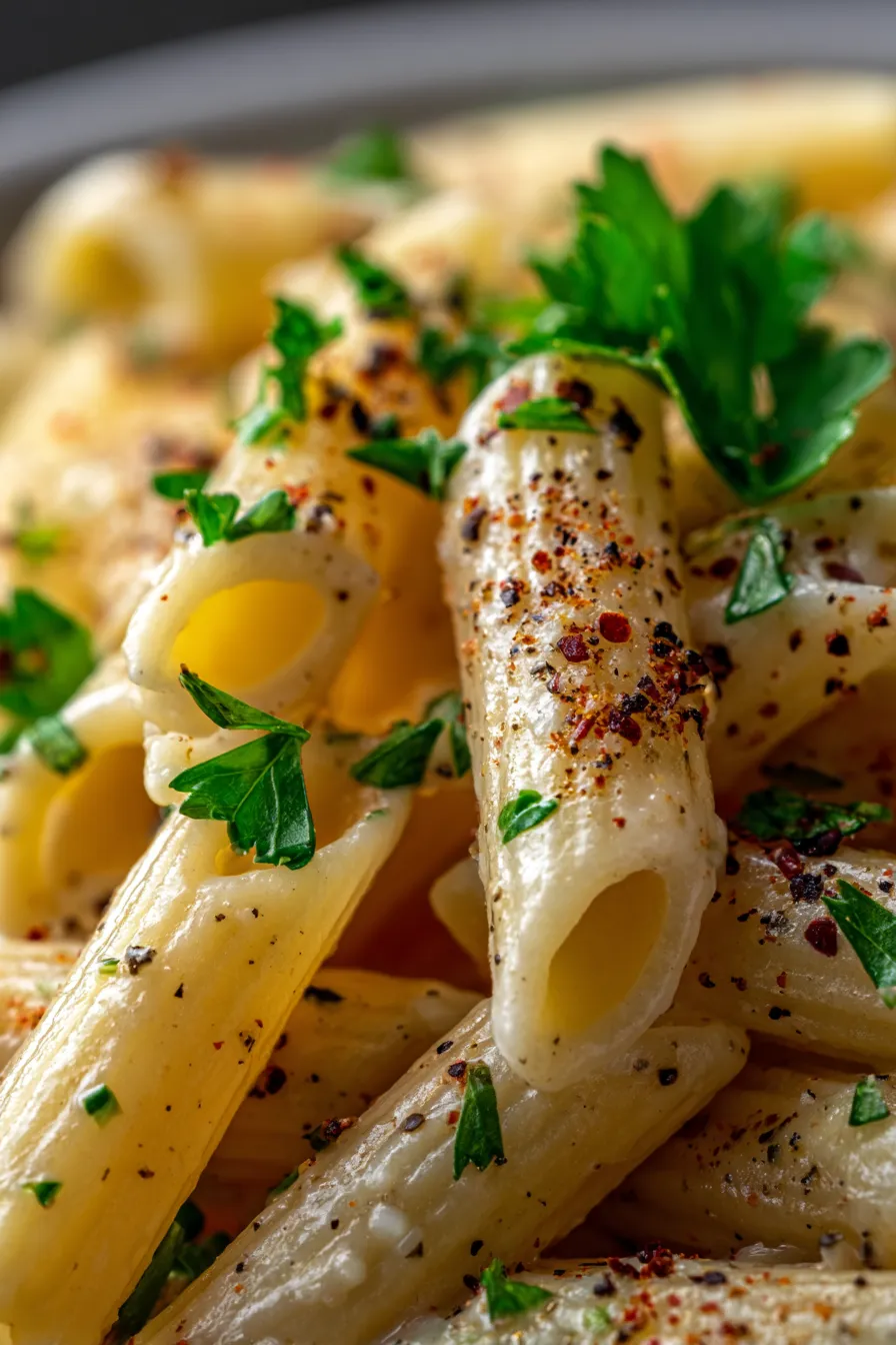 Garlic Parmesan Pasta-dinner-overhead