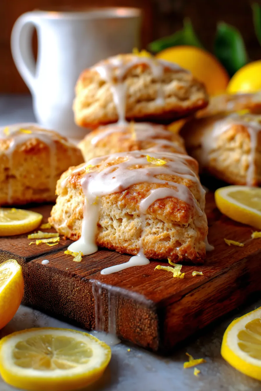 Glazed Lemon Scones Recipe - Sizzling Eats-glaze-drizzle