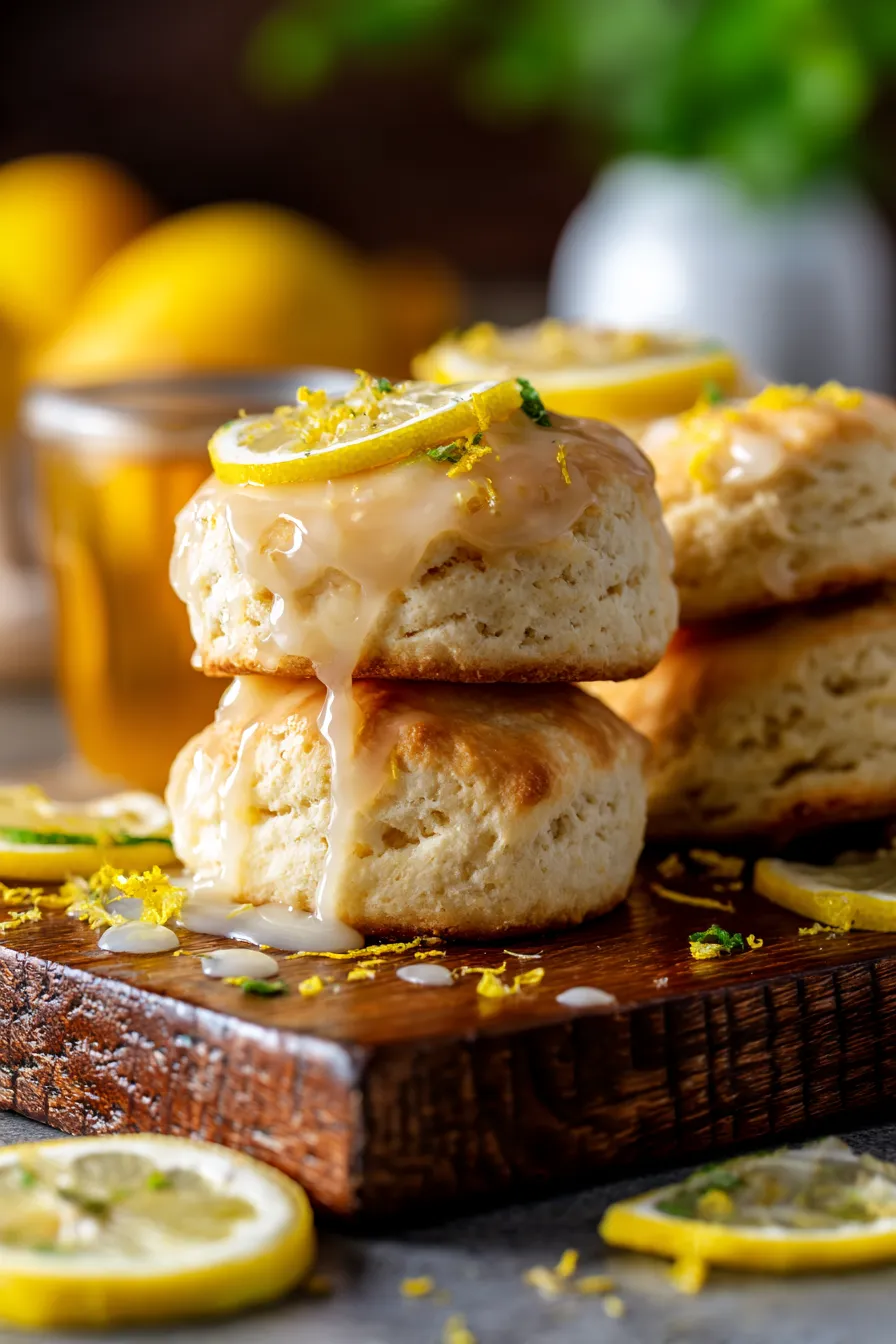 Glazed Lemon Scones Recipe - Sizzling Eats-ingredients-overhead