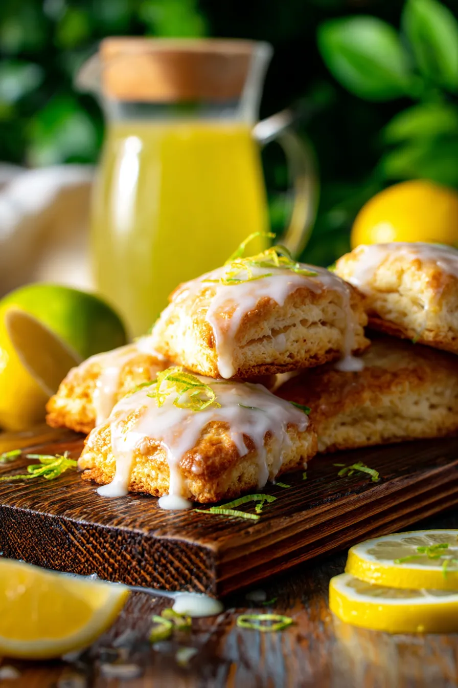 Glazed Lemon Scones Recipe - Sizzling Eats-texture-closeup