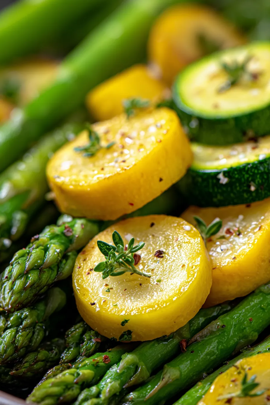 Healthy Asparagus with Zucchini and Squash-fresh-ingredients