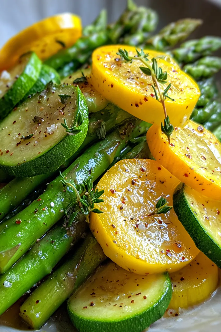 Healthy Asparagus with Zucchini and Squash-serving-bowl