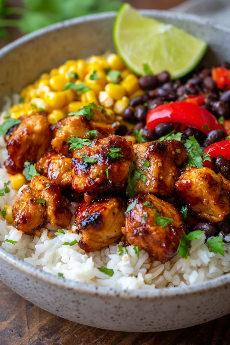 Honey BBQ Chicken Rice Bowl-ingredients-fresh