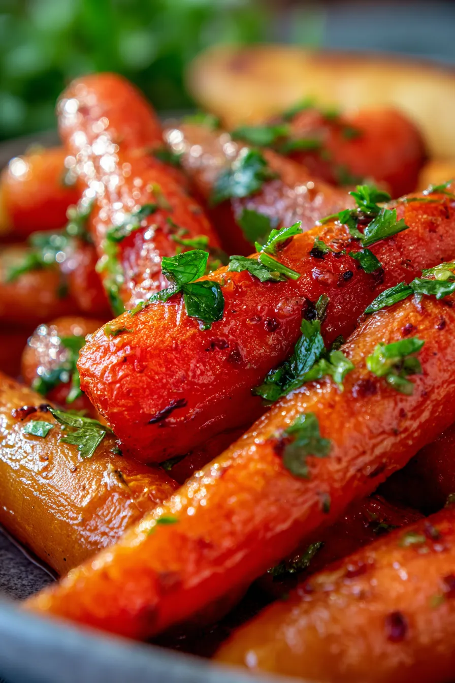 Honey Garlic Carrots-glaze-stirring
