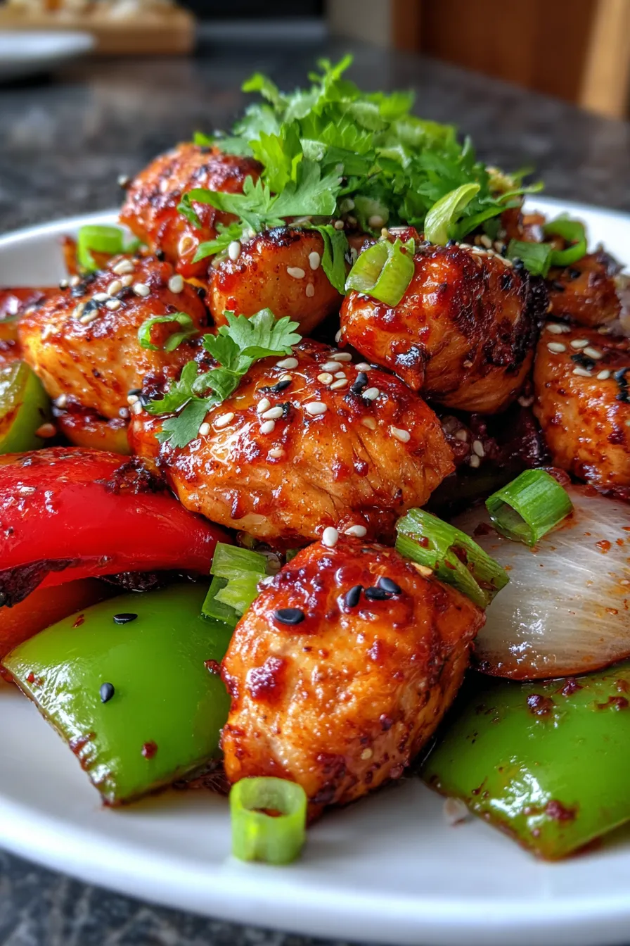 Korean Spicy Chicken Stir Fry-serving-bowl-texture