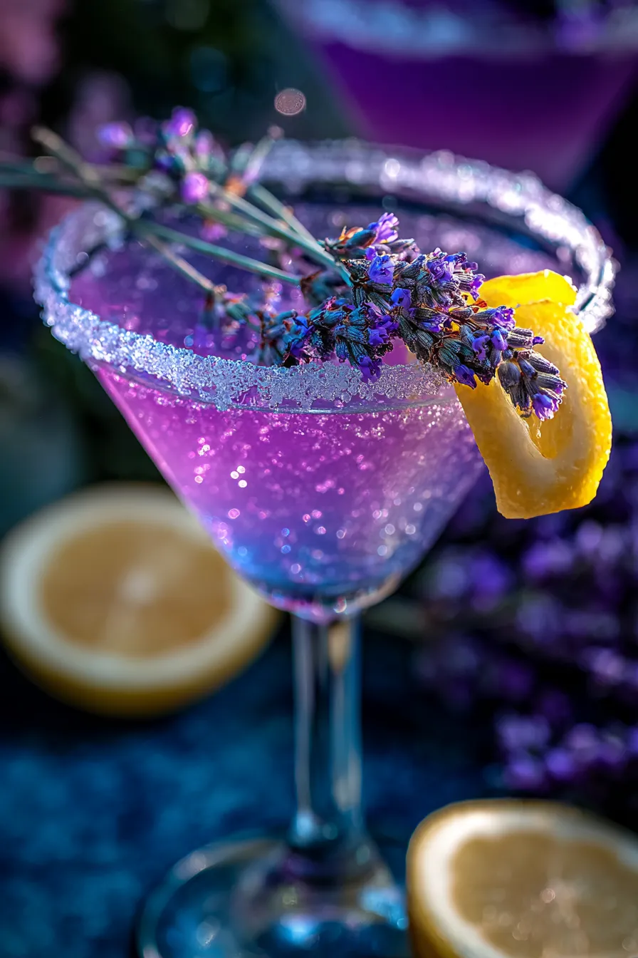 Lavender Simple Syrup, fresh lavender, lemon slices, making process