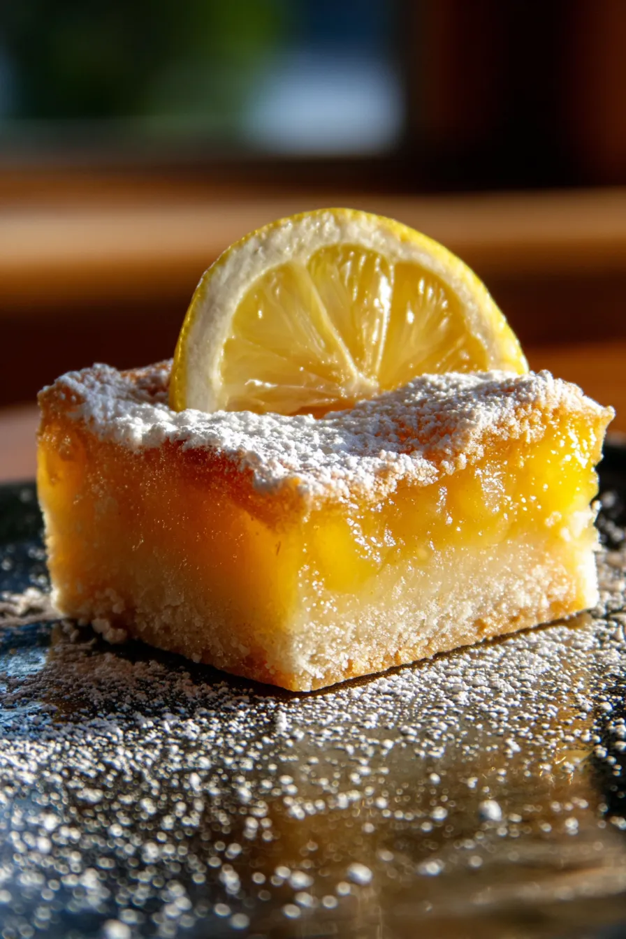 Lemon Bars-texture-closeup-powdered-sugar