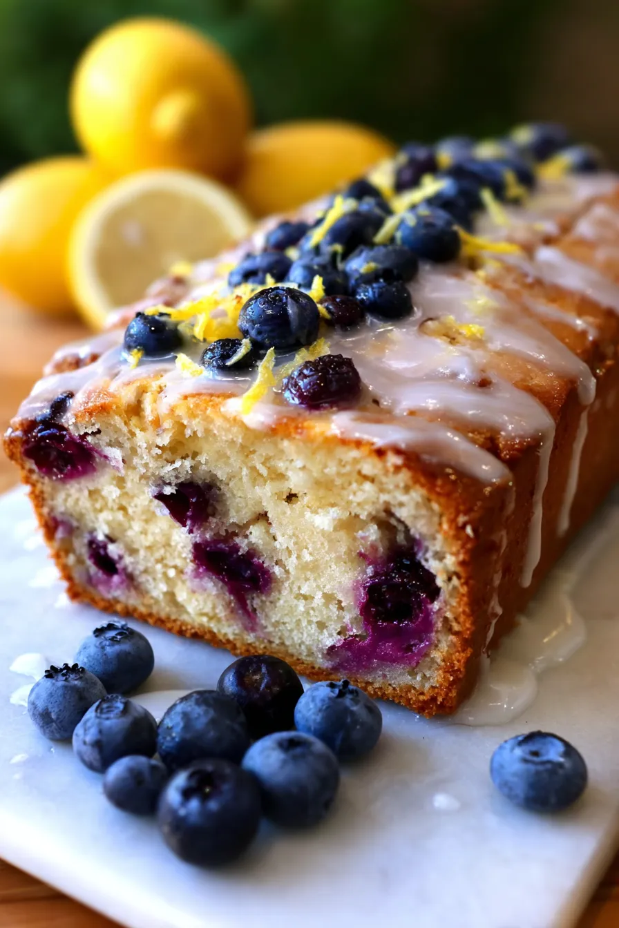 Lemon Blueberry Yogurt Loaf - glaze - drizzle