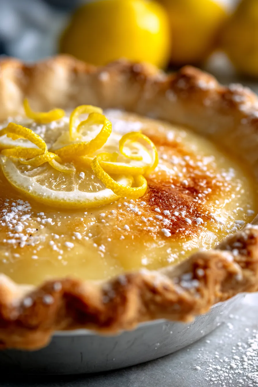 Lemon Butter Pie filling texture closeup