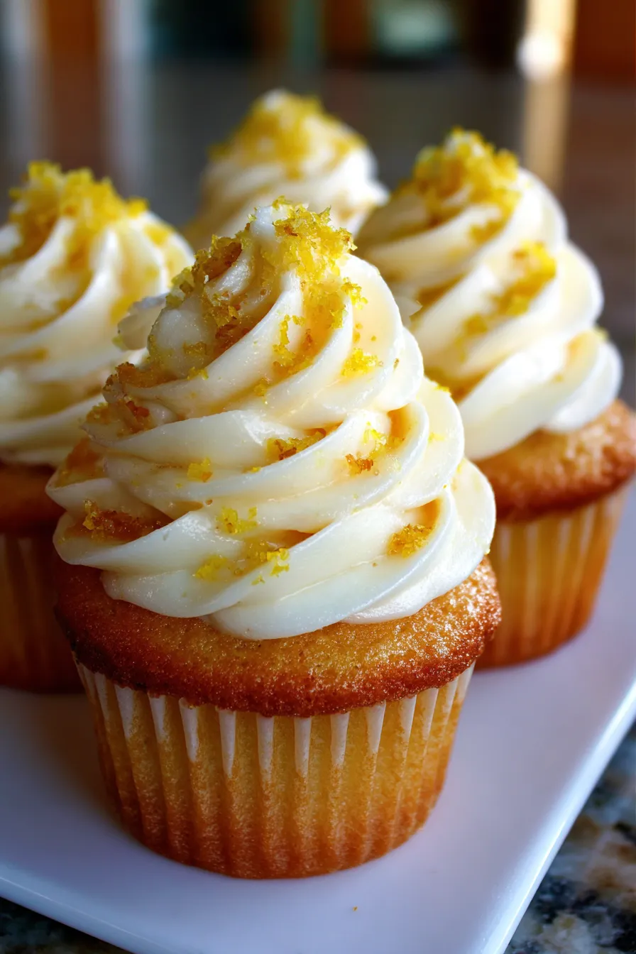 Lemon Cupcakes-frosted-closeup