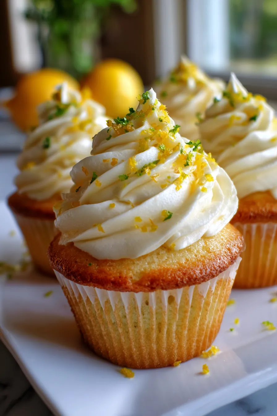 Lemon Cupcakes-overhead-spread