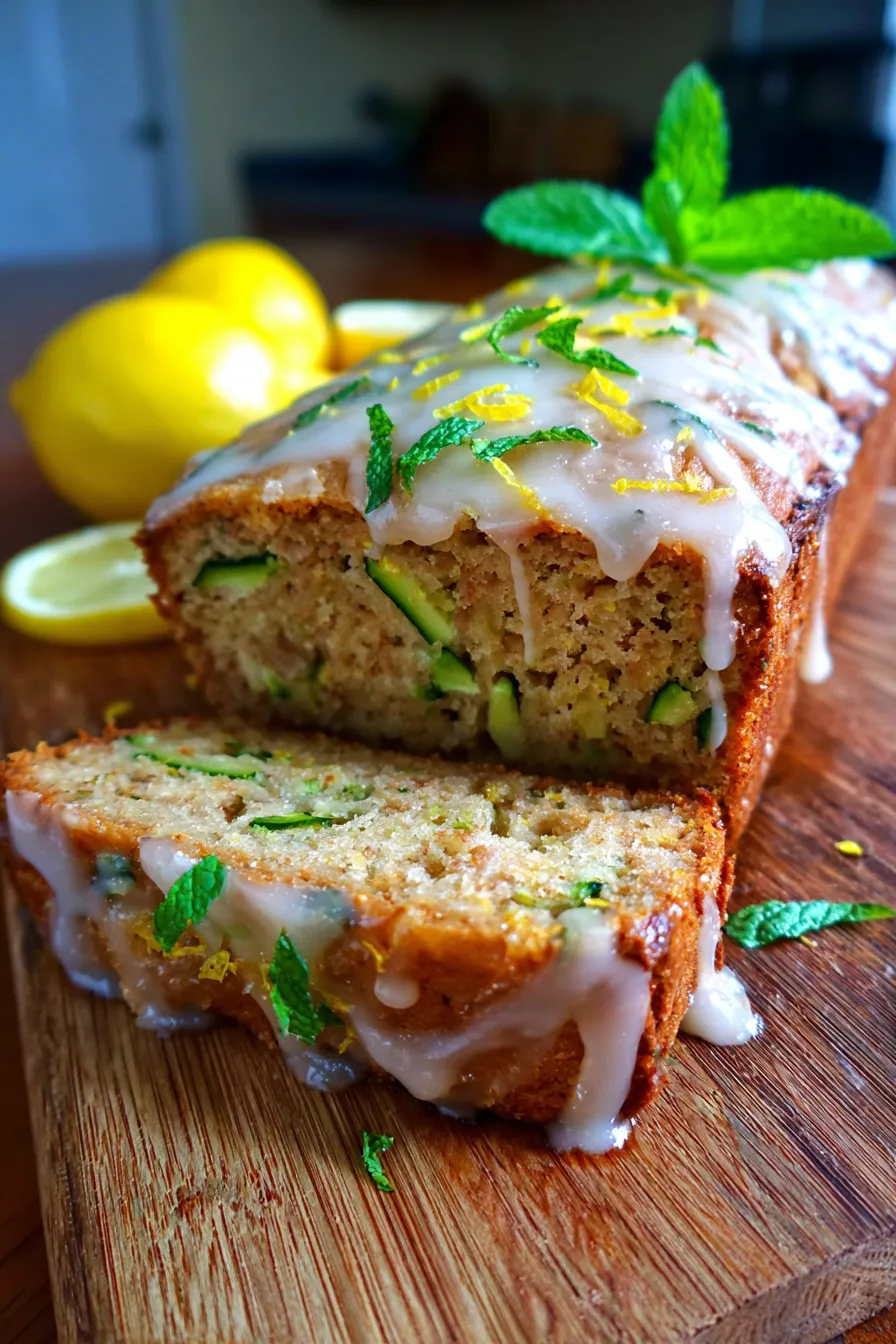 lemon glaze bread close-up