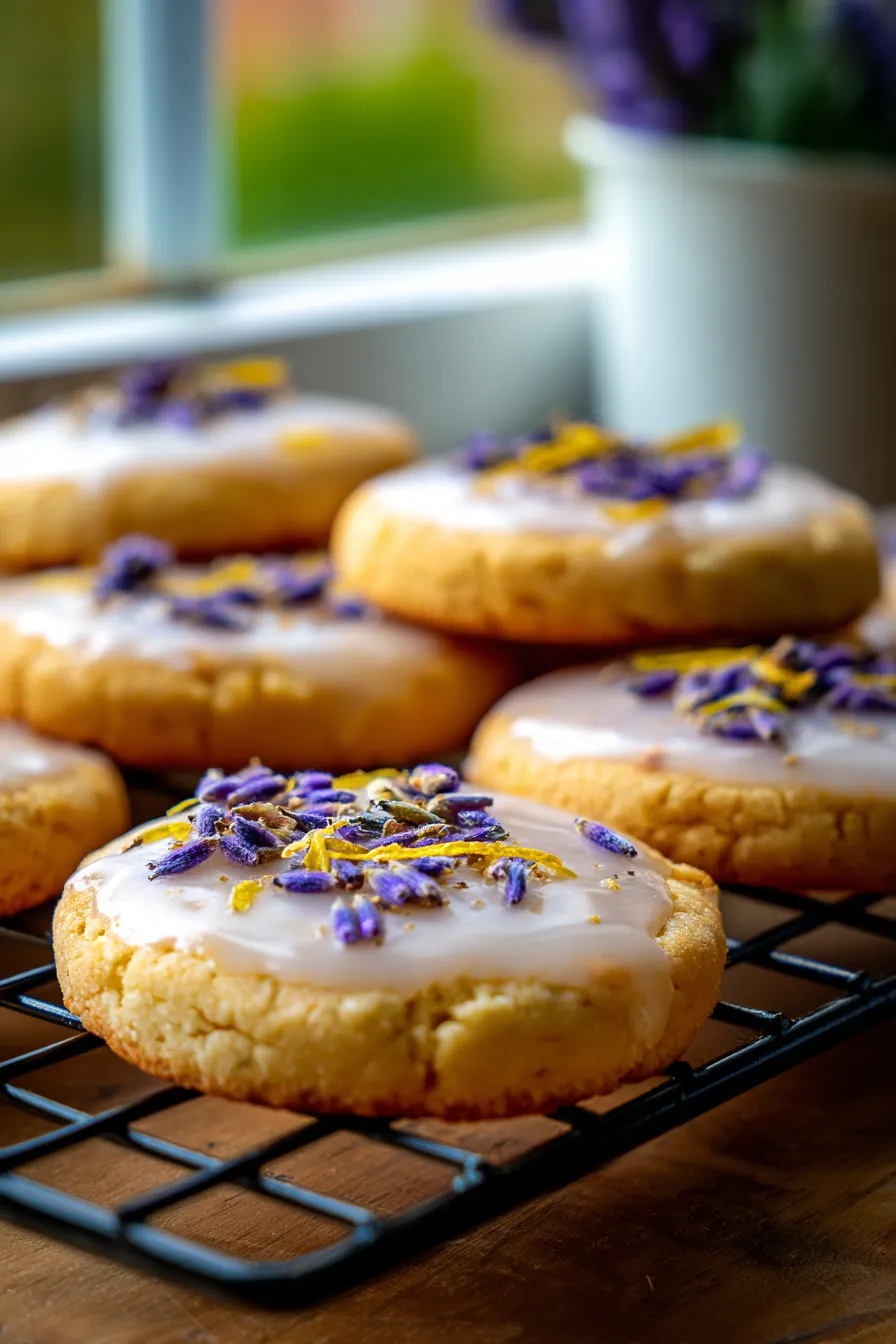 Lemon Lavender Cookies ingredients overhead