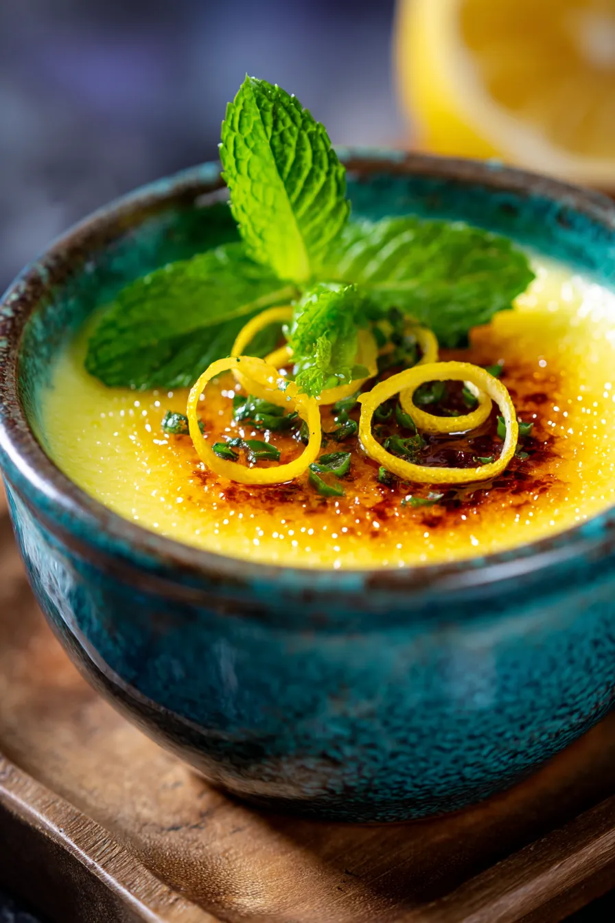 Lemon Posset Brûlée-overhead-spread