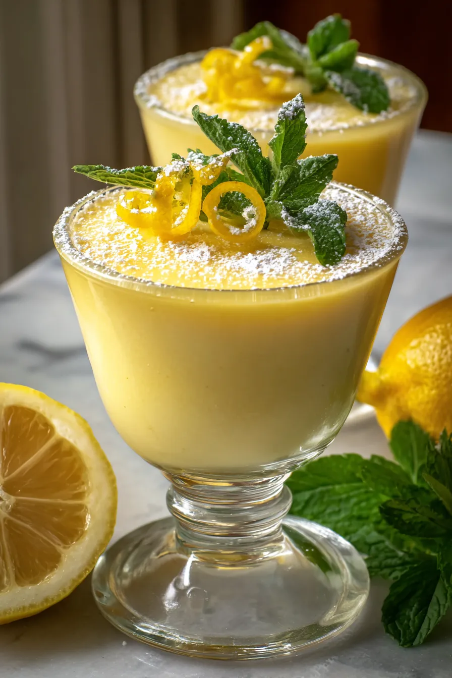 Lemon Posset Recipe-garnished-mintberries