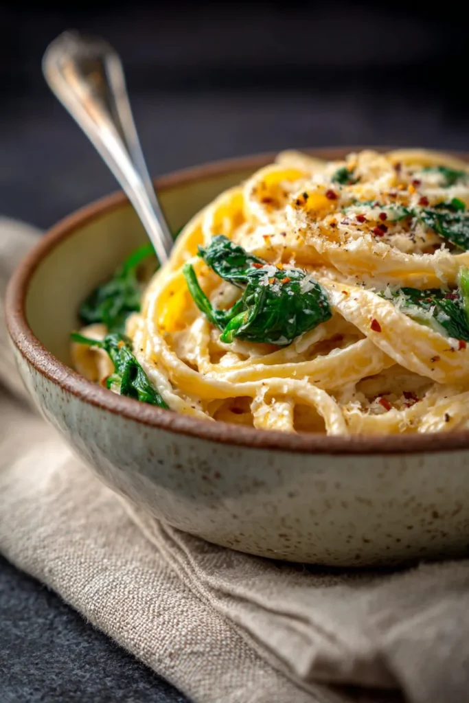 10-Minute Lemon Ricotta Pasta with Spinach – Quick & Creamy!