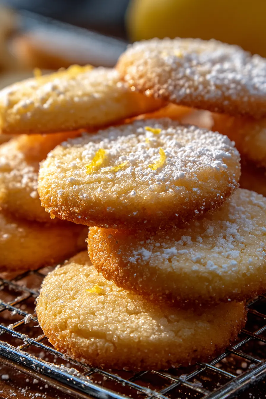 Lemon Sugar Cookie Recipe-dusted-sugar-stack