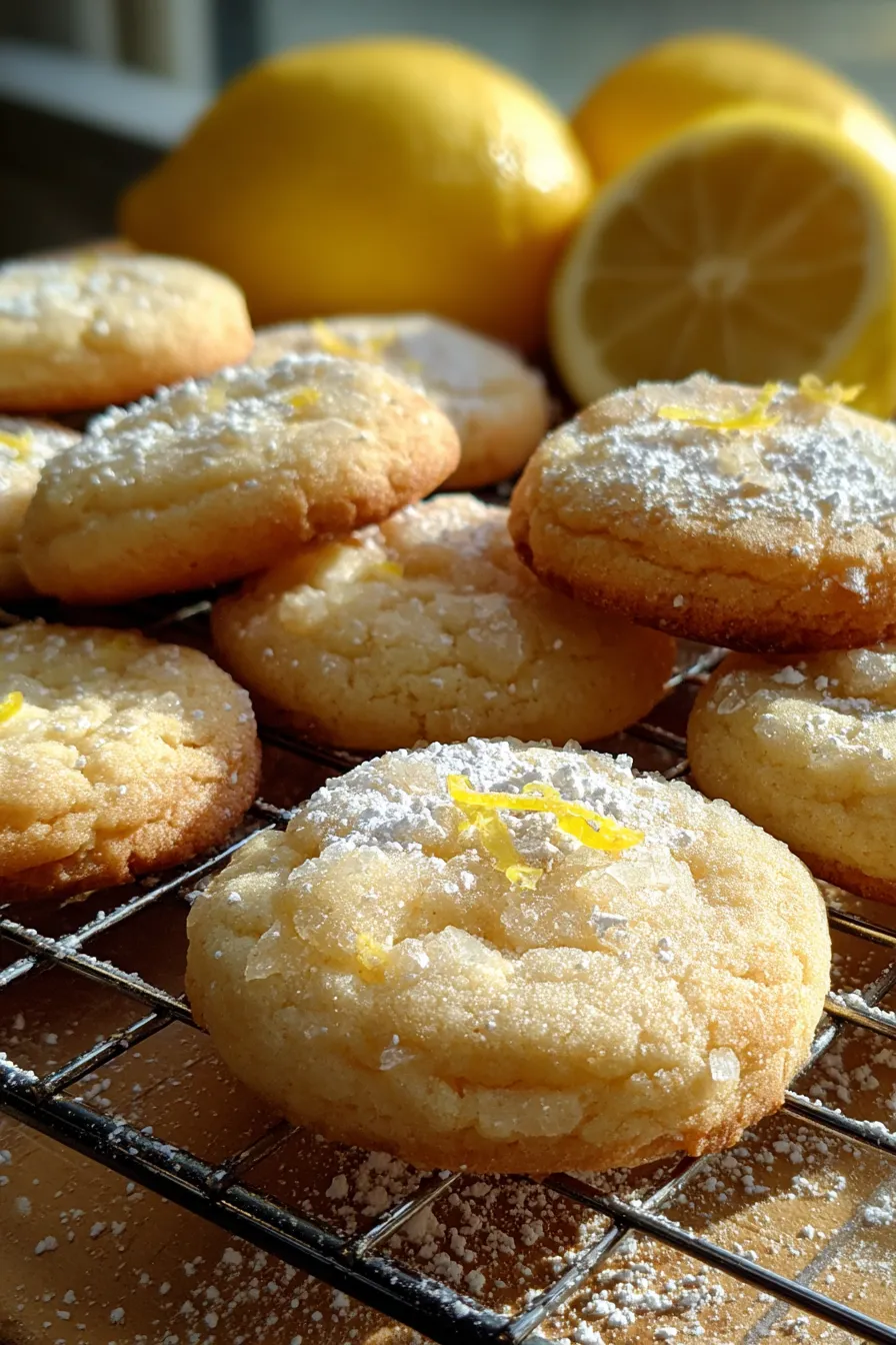 Lemon Sugar Cookie Recipe-soft-chewy-texture-closeup