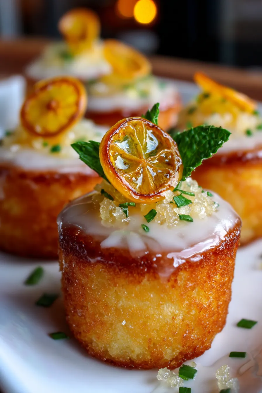 mini lemon drop cakes-texture-closeup