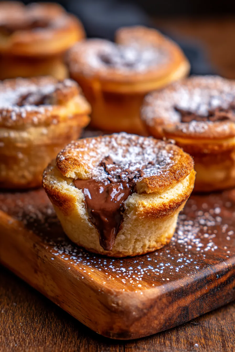 Nutella stuffed bread golden texture snack