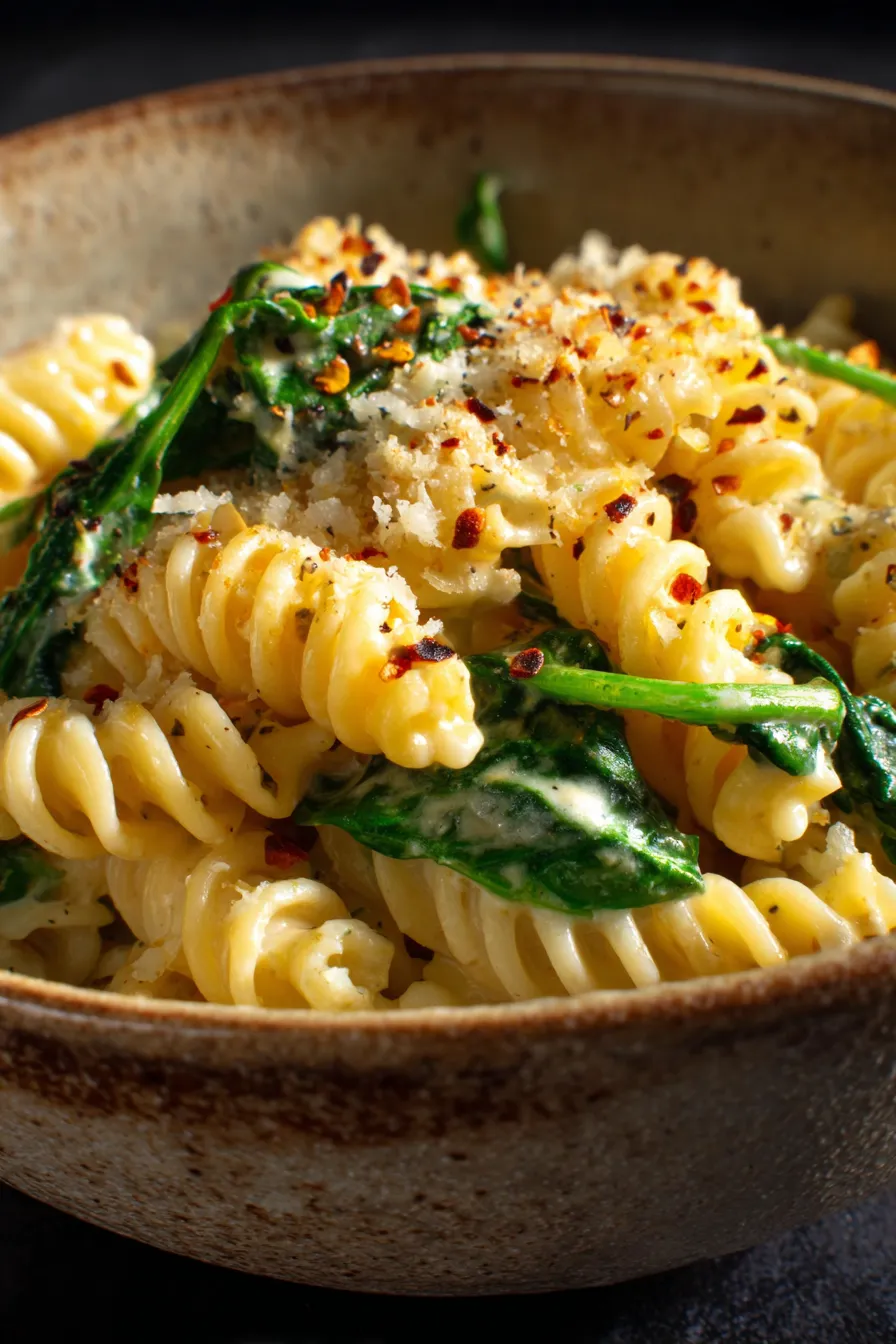 One Pot Creamy Garlic Pasta-texture-closeup